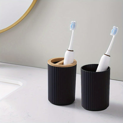 6Pcs Bathroom Accessories Set With Bamboo Lid
