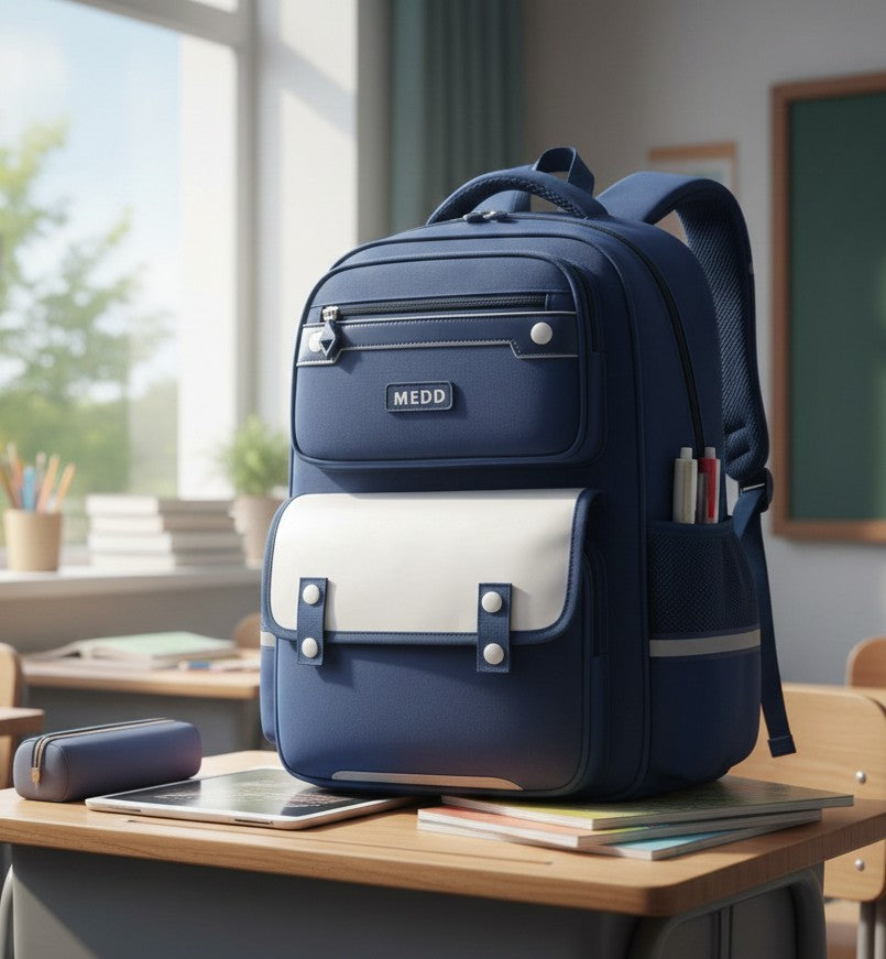 Blue waterproof children school bag made from oxford material, big size 41×31×20cm
