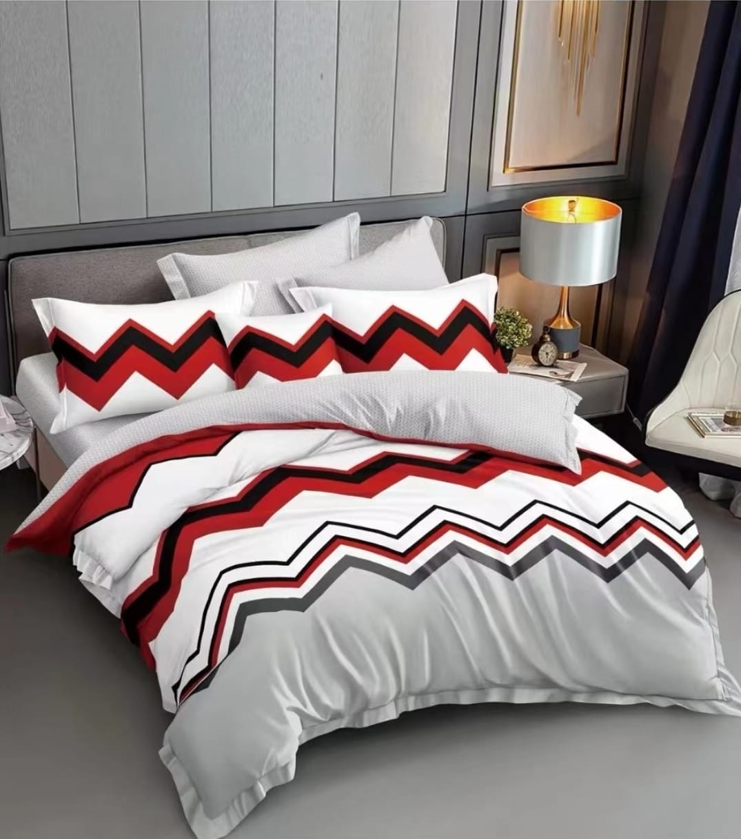 Cotton flowered duvet cover set with bedsheet and pillowcases in 5x6 and 6x6 sizes for comfortable bedding