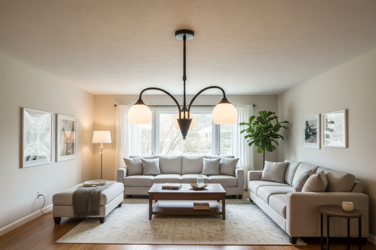Black & White 3-Light Decorative Pendant Lamp-PL 7037-27-03-BK