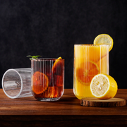 6-Piece Ribbed Short Glass