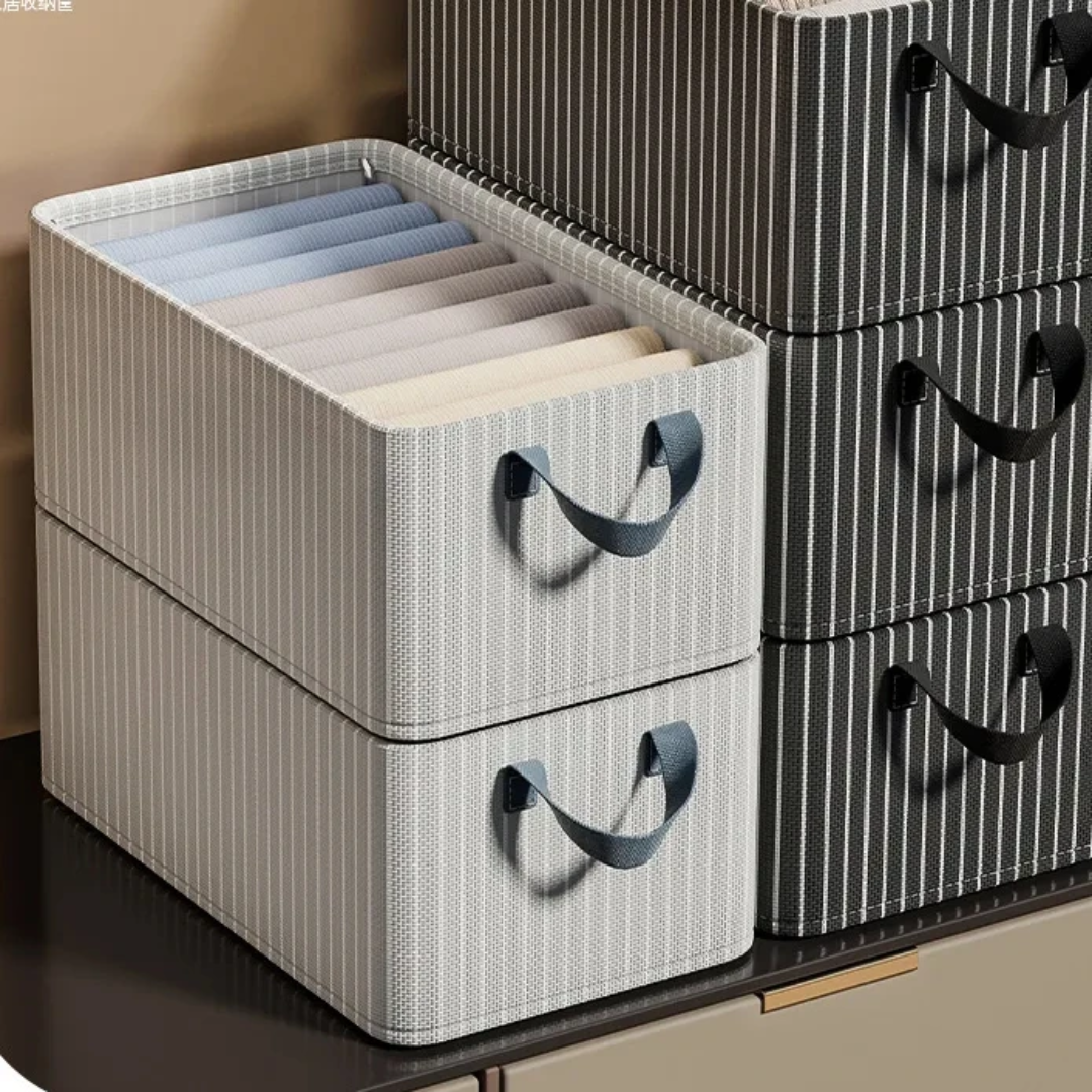 Striped Foldable Wardrobe Organizer