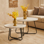 Palermo Living Room Nesting Tables with Marble Effect in White, Black or Grey, Large 70cm and Small 50cm available in Nairobi, Kenya