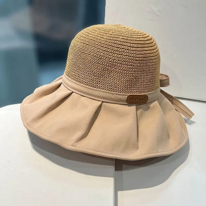 Summer Women’s Sun Protection Butterfly Knot Large Brim Face Covering Hat