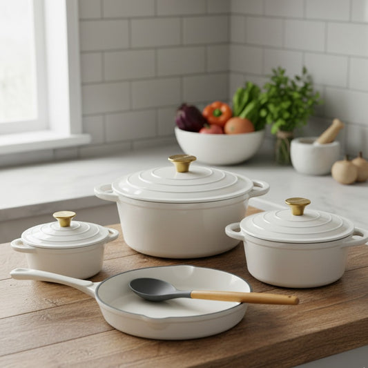 7pcs Enamel Cast Iron Cooking Pots Set