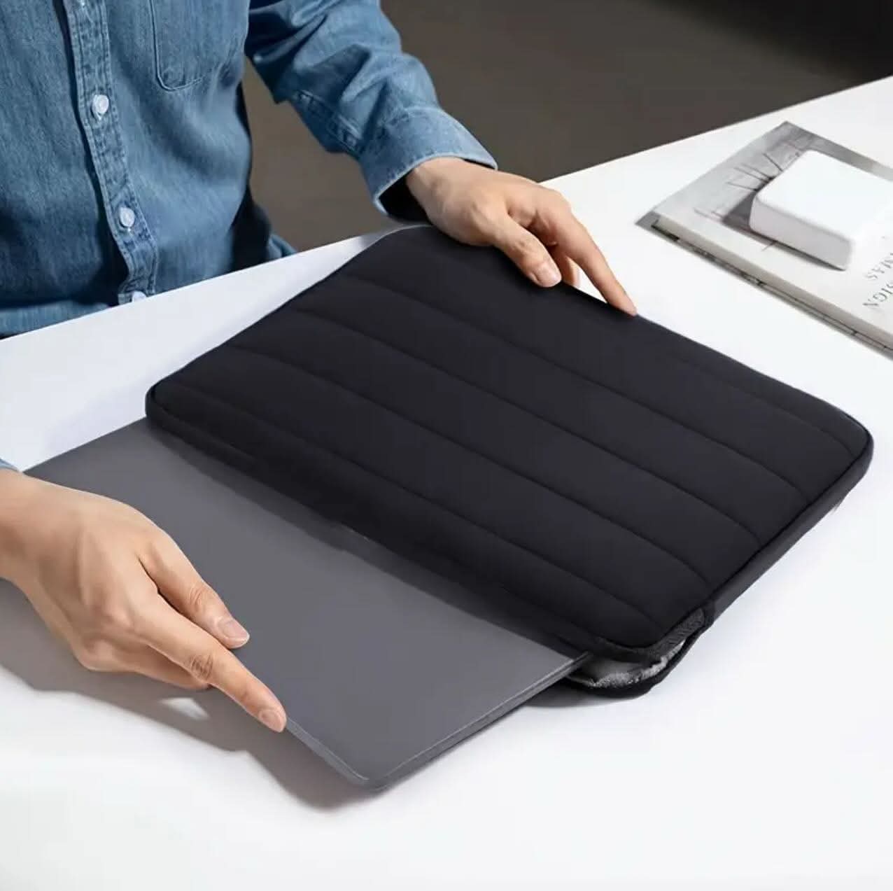 Puffy laptop sleeve