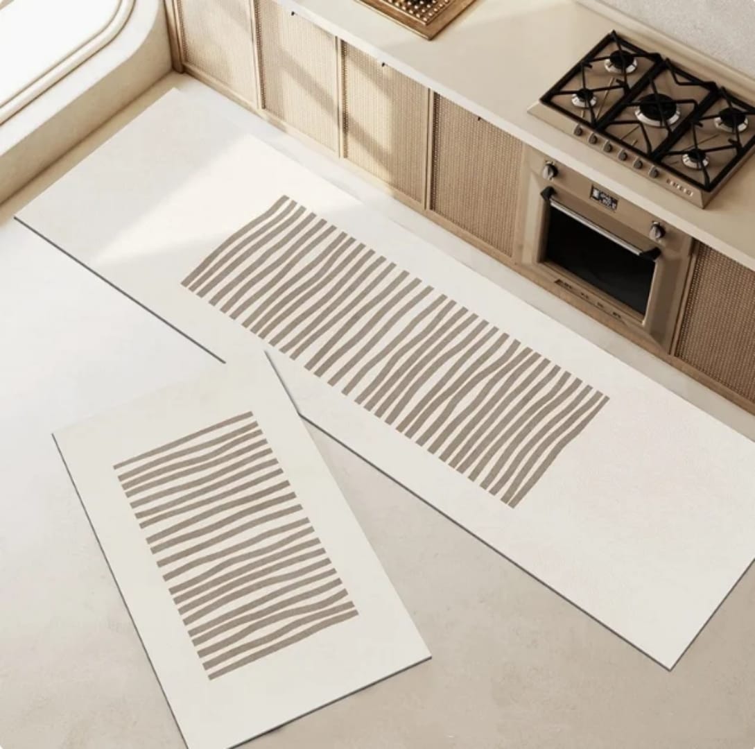 2pc Leather Kitchen Anti-Slip Mats Set
