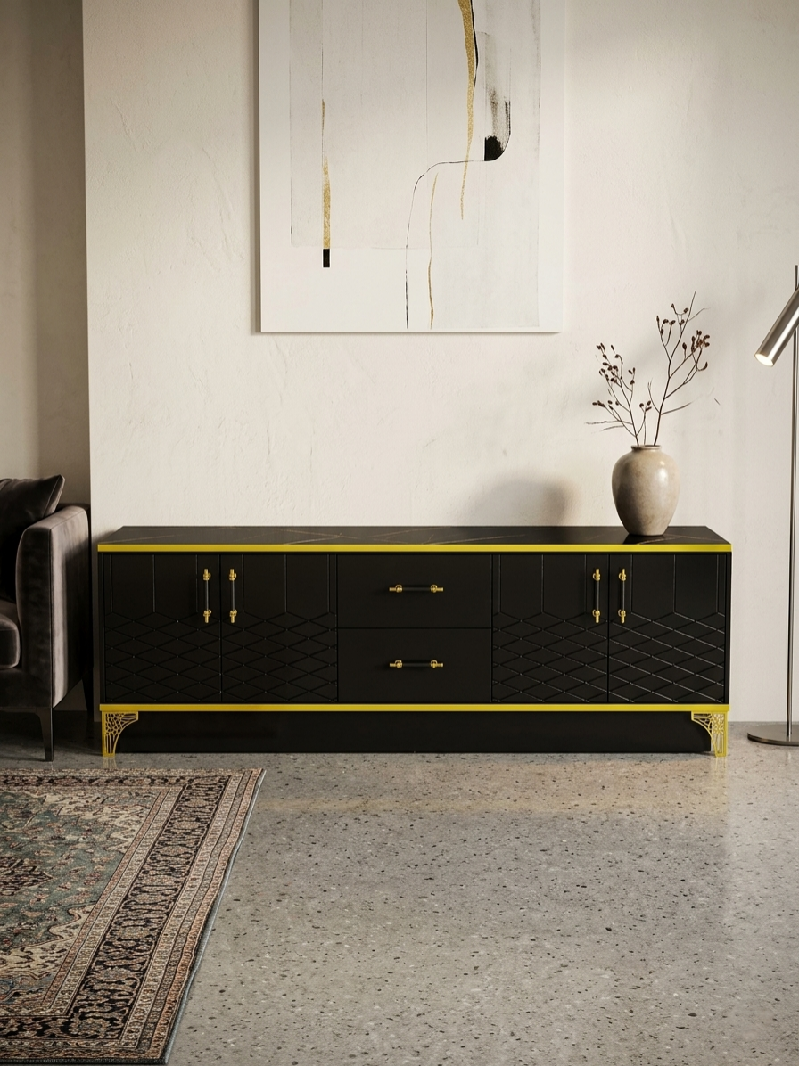 TV stand with storage for living room entertainment setup