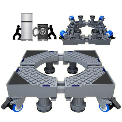 Heavy Duty Adjustable Fridge and Washing Machine Base Stand with 8 Support Legs