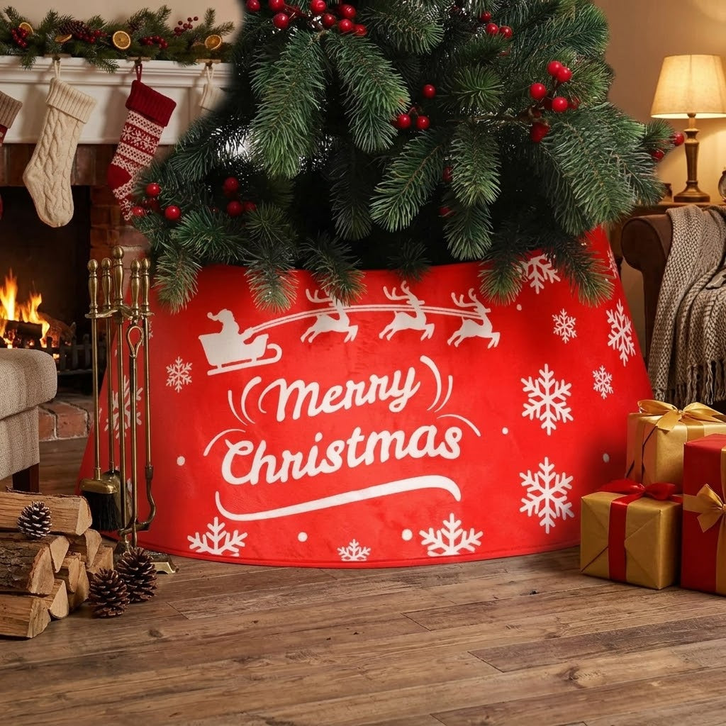 3D Christmas Tree Collar Skirt Decorative Tree Base Cover