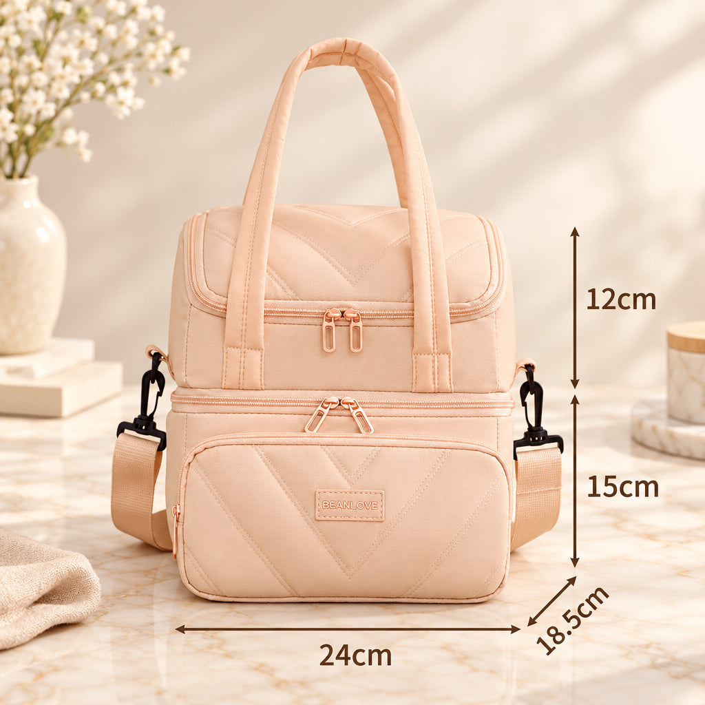 24 × 18.5 × 27cm Double Layer Insulated Lunch Bag