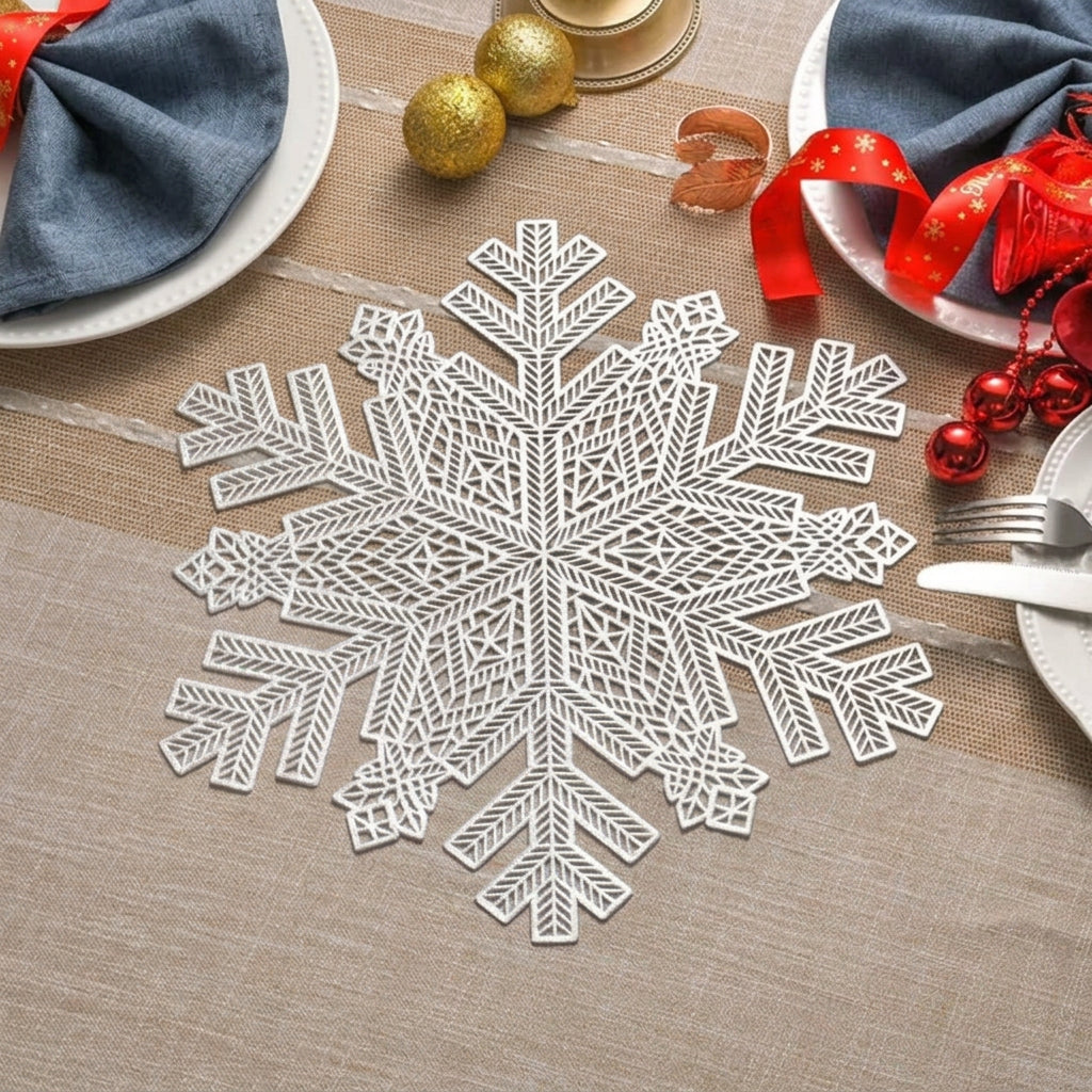 38cm Silver Christmas Snowflake PVC Table Mats Set of 6 for Home and Restaurant Dining Decoration available in Nairobi, Kenya