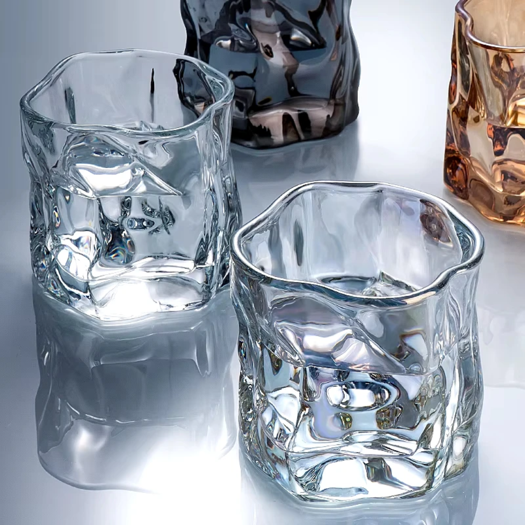 6Pcs Irregular Shape Whiskey Glass