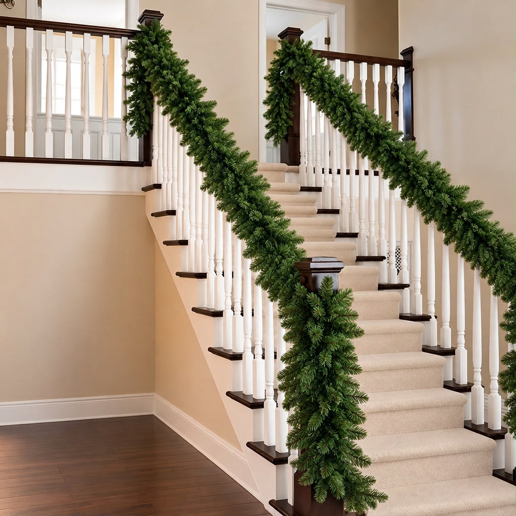 2.7m Green Christmas Garland with Green Foliage for Staircase, Doorway and Mantel Decorations available in Nairobi, Kenya