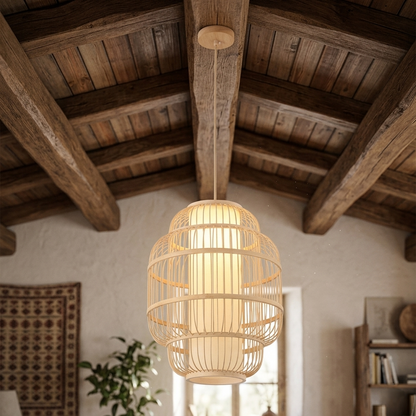Bamboo Pendant Lamp – Oval Woven Design-PL WD25-25