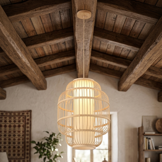 Bamboo Pendant Lamp – Oval Woven Design-PL WD25-25