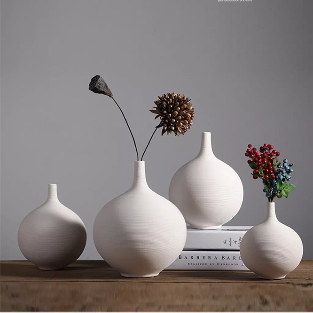 Nordic Round Porcelain Flower Vase