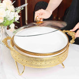 Ceramic Buffet Food Warmer With Stainless Steel Stand