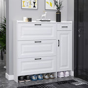 Modern bucket flip shoe cabinet with multi layer storage for luxury home organization