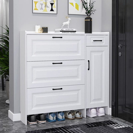 Modern bucket flip shoe cabinet with multi layer storage for luxury home organization