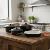 7pcs Enamel Cast Iron Cooking Pots Set