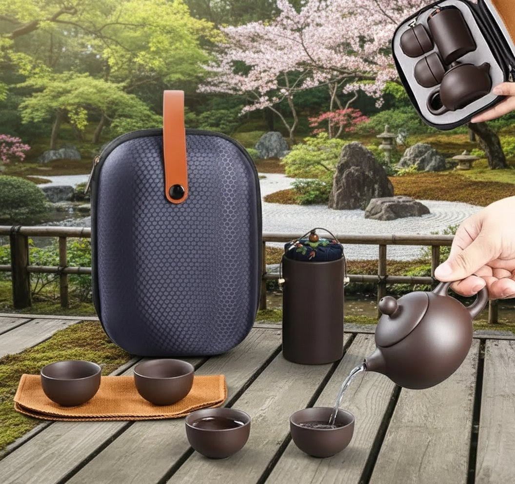 Travel Ceramic Kung Fu Teapot Set