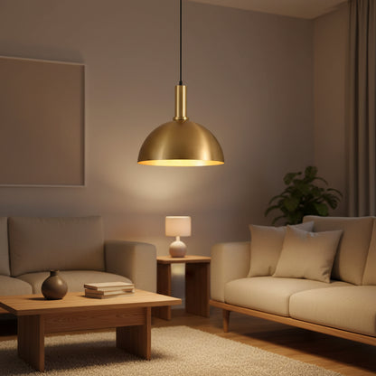 Gold aluminium ceiling light with E27 base for modern elegant indoor lighting