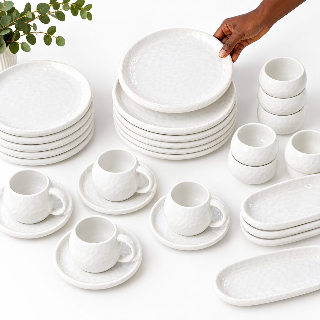 38 Piece European Double Glaze Porcelain Dinner Set