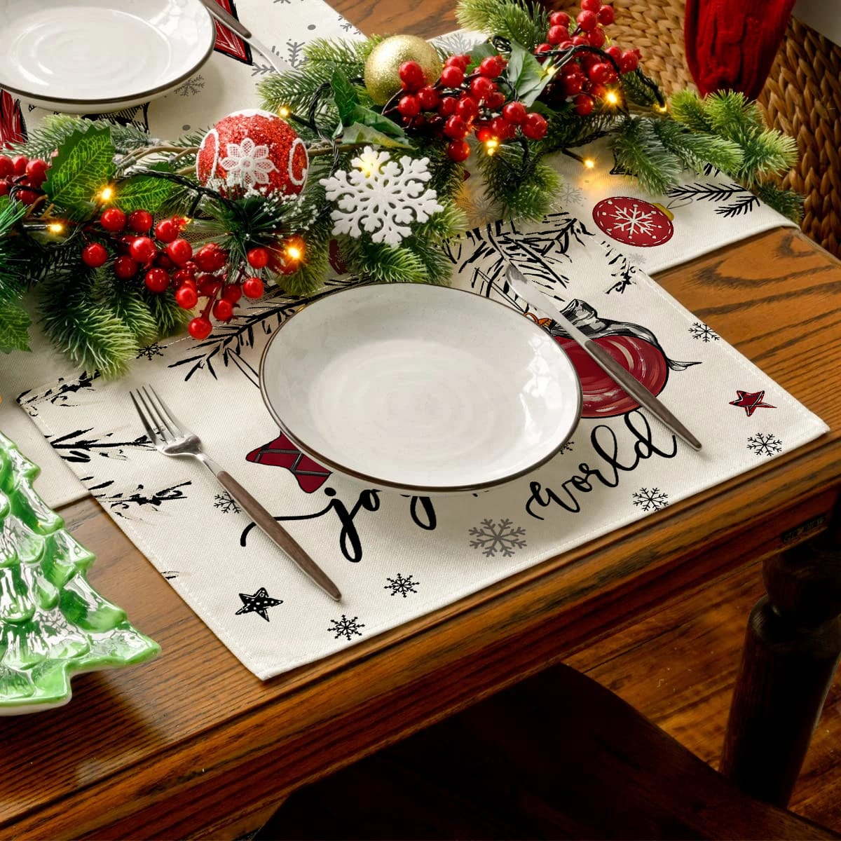 1Pc Christmas Dining Table Placemat
