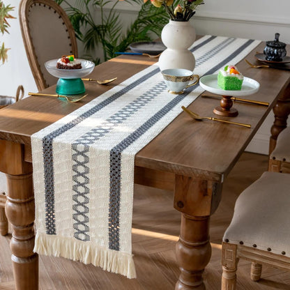 Bohemian Style Table Runner with Tassels