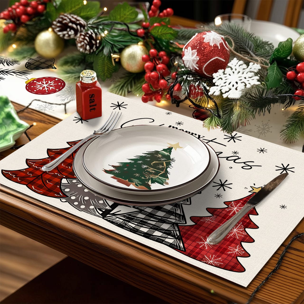 1Pc Christmas Dining Table Placemat