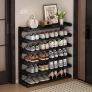 6 layer bamboo shoe rack in black and brown