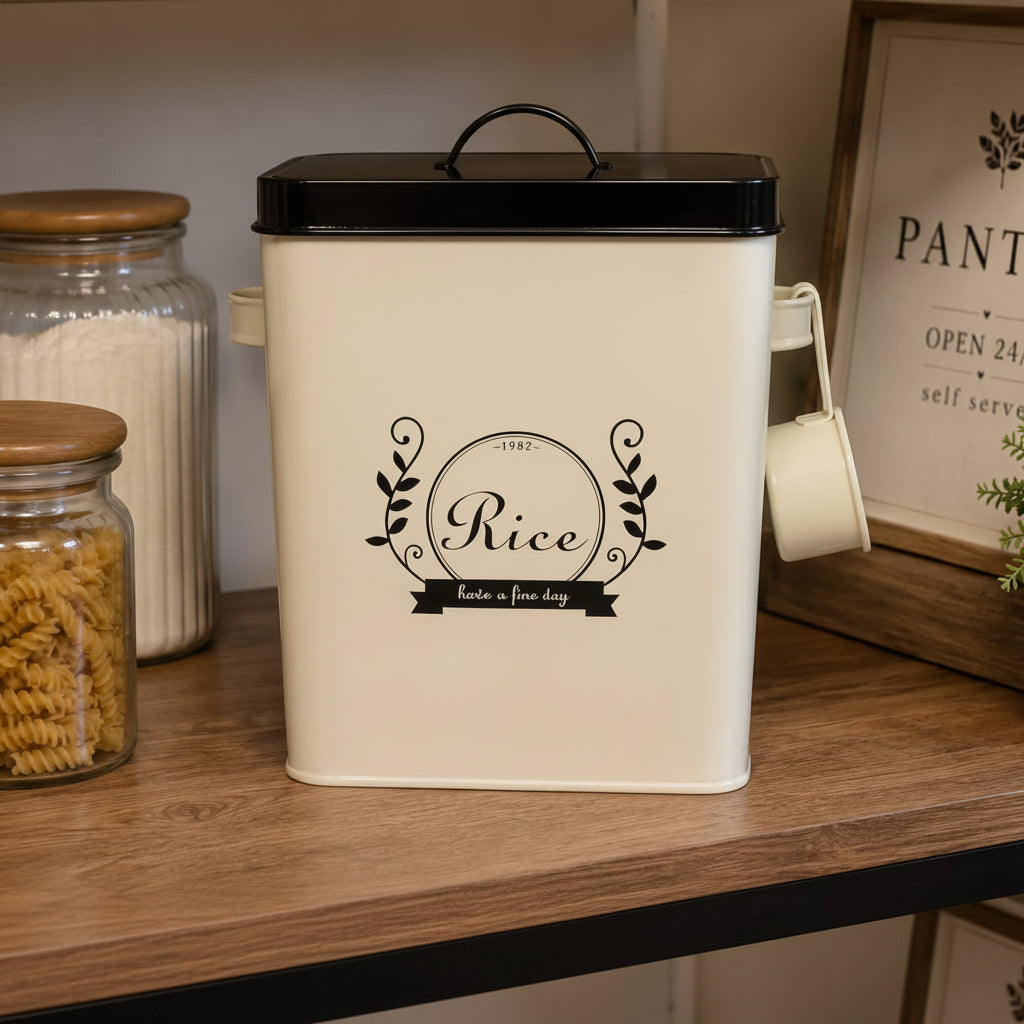 Laundry Storage Tin with Scoop