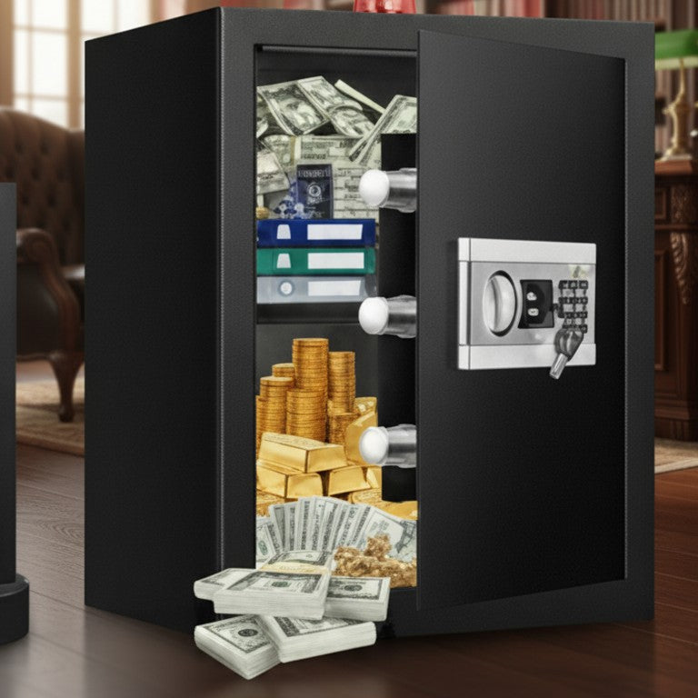 Electronic Storage Box with Combination Lock and Spare Keys