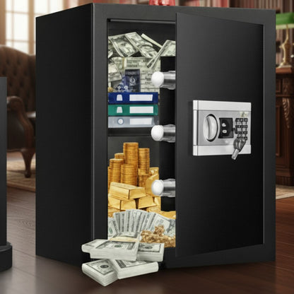 Electronic Storage Box with Combination Lock and Spare Keys