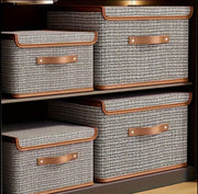 Foldable fabric storage box with flip lid, 50x35x31 cm, as shown in picture.