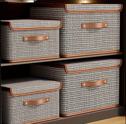 Foldable fabric storage box with flip lid, 50x35x31 cm, as shown in picture.