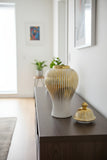 Ceramic Gold Plated White Ginger Vase