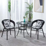 Unique White Cane 2-Chair & 1-Table Set