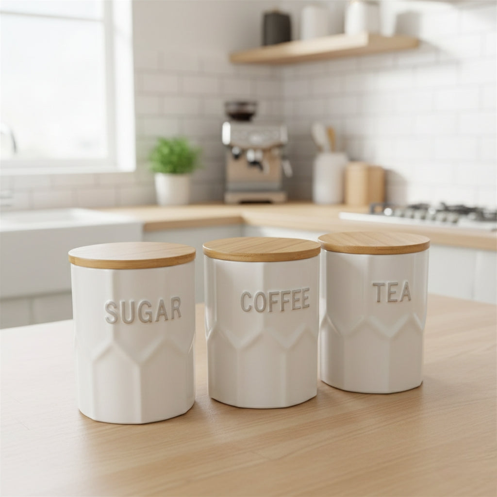 3 Piece Ceramic Canister Set