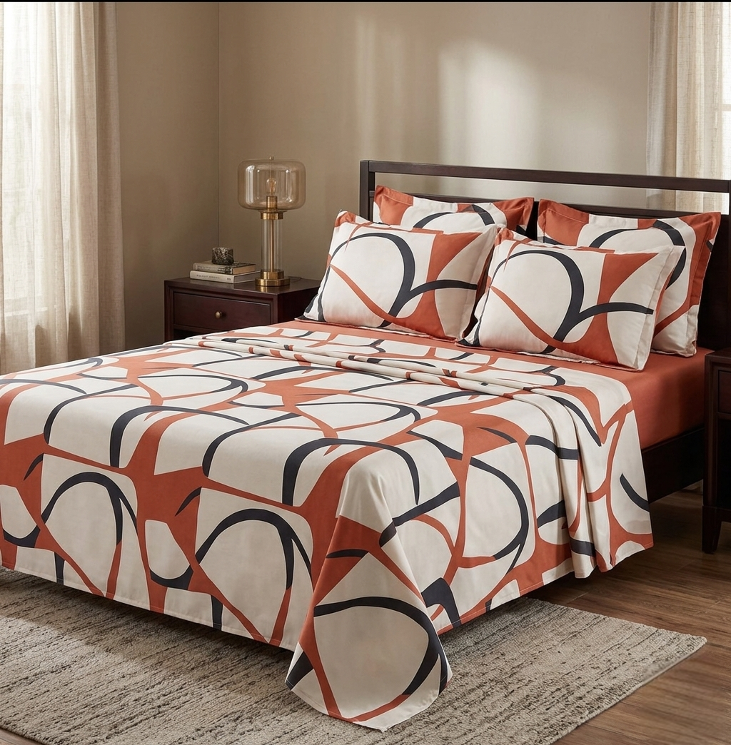 Cotton Bedsheets Set –6*7/ 7*8
