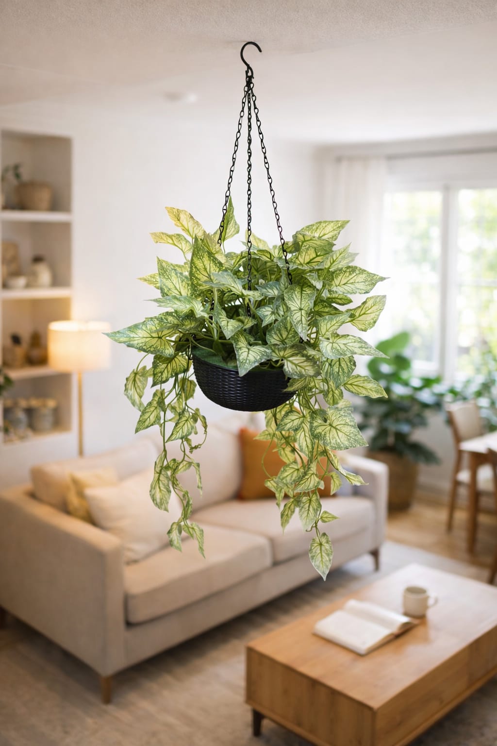 Artificial Hanging Plant With Vase