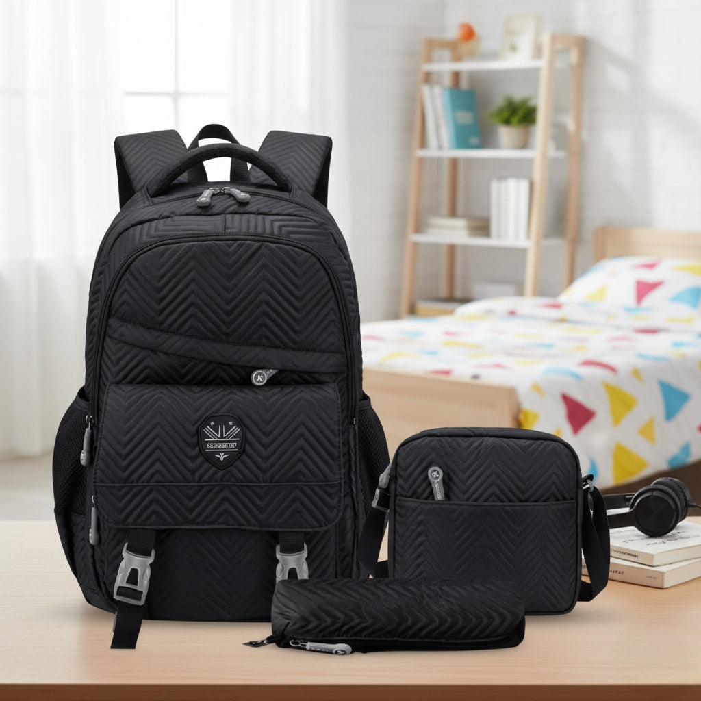 Patterned School And Casual Bag Set