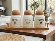 Tea coffee sugar storage set for kitchen organization