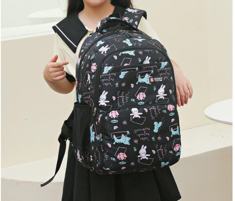 Large capacity student school backpack with durable zippers and comfortable straps