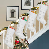 4Pc Christmas White Faux Fur Socks with Snowflakes