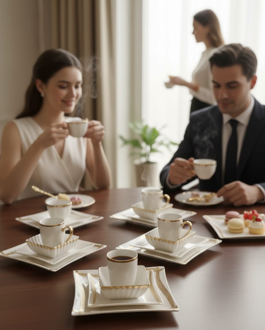 24 Pc Gold Line Dinner Set