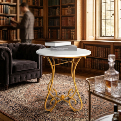 Round coffee table with modern design for living room use and home décor styling