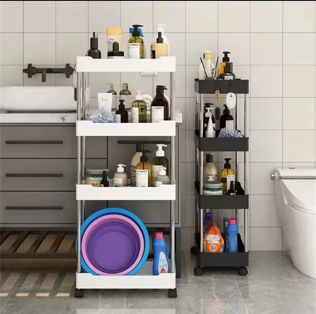 Multipurpose 4-Layer Storage Rack With Wheels