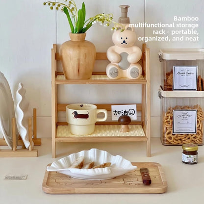 Wooden Storage Shelf 2 Tiers